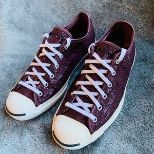 Converse Jack Purcell in sequin maroon